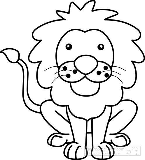 Featured image of post Cute Lion Cartoon Black And White