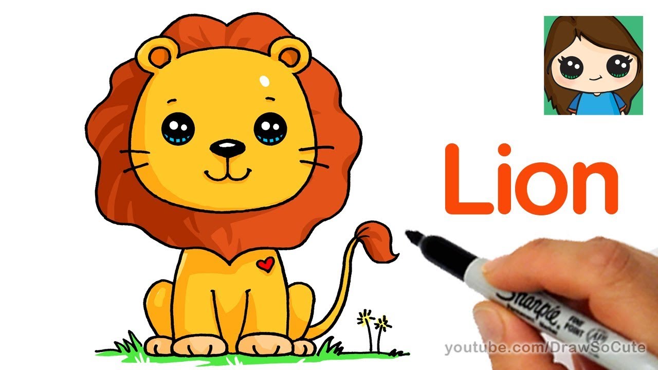 Featured image of post Cute Lion Cartoon Drawing