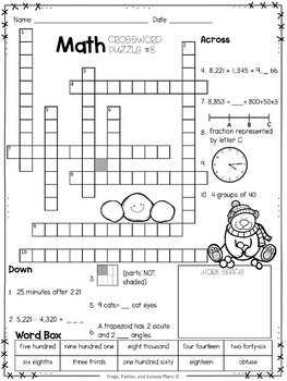 Featured image of post Math Crossword Puzzles For 3Rd Graders