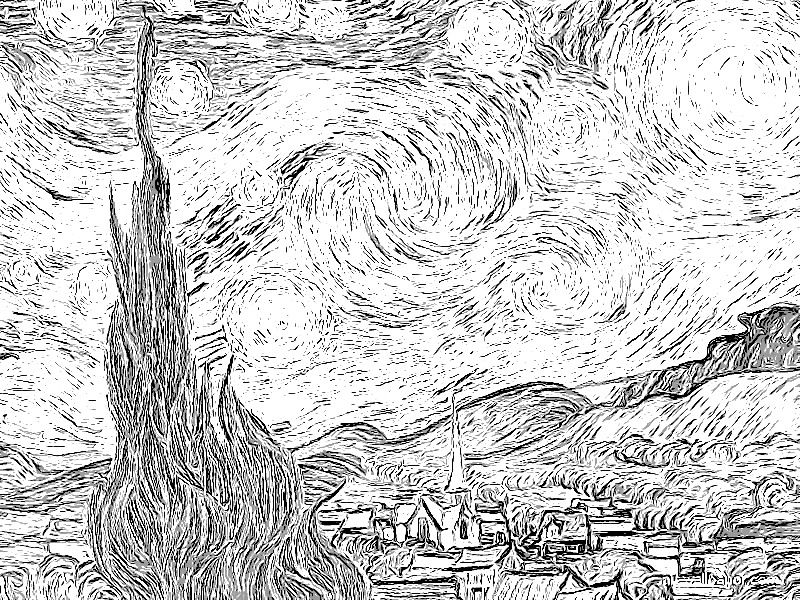 Featured image of post Sketch Starry Night Black And White