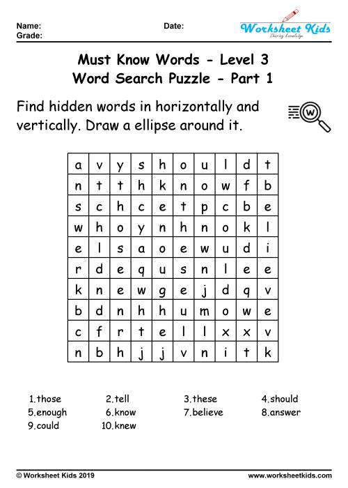 Featured image of post Word Search Puzzles For 3Rd Graders